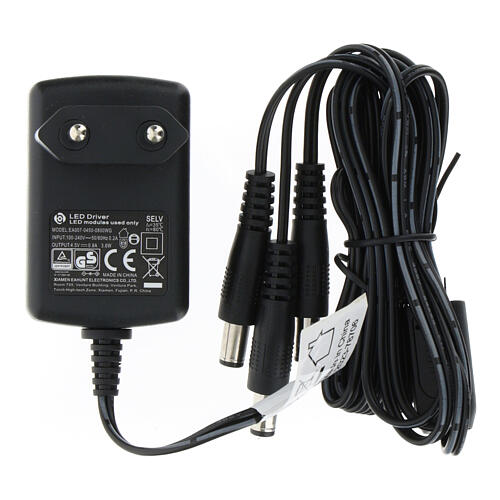 Indoor black IP20 transformer of 4.5V with 3 DC plugs 1