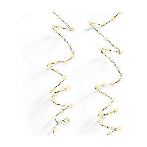 Catena luminosa luce fissa 9m filo nudo argentato bianco caldo 567 micro LED int est 2