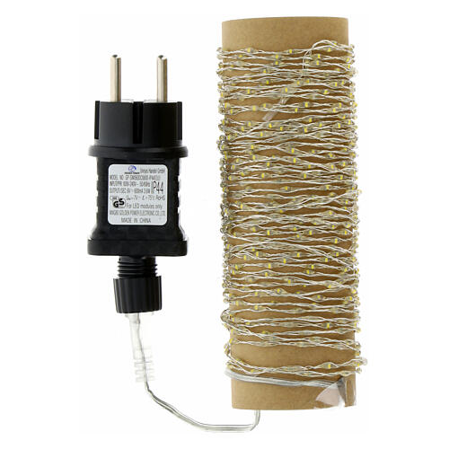 Catena luminosa luce fissa 9m filo nudo argentato bianco caldo 567 micro LED int est 5