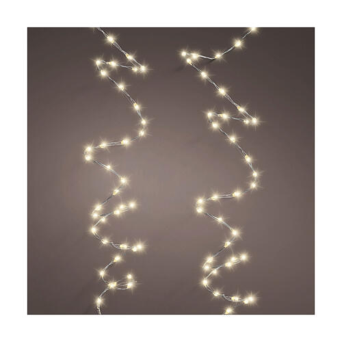 Clear string lights battery operated 10 cm 100 white cold LEDs