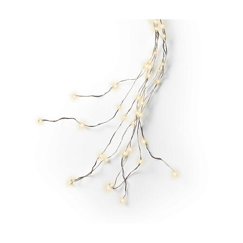 Cascata luminosa 408 micro LED branco quente fio prateado para árvore de Natal de 180 cm int/ext 2