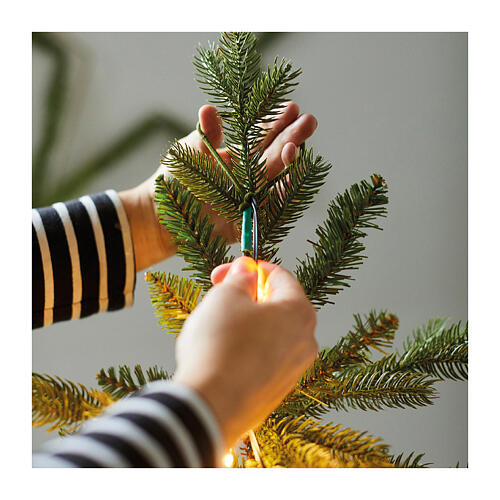 Cascata luminosa 408 micro LED branco quente fio prateado para árvore de Natal de 180 cm int/ext 6