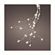 Cascata luminosa 408 micro LED branco quente fio prateado para árvore de Natal de 180 cm int/ext s1