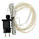 Cascata luminosa 408 micro LED branco quente fio prateado para árvore de Natal de 180 cm int/ext s8