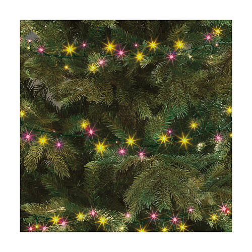 Catena 16 m compact twinkle 750 LED bianco caldo rosa 8 giochi luce alberi Natale 180-210 cm int est 5