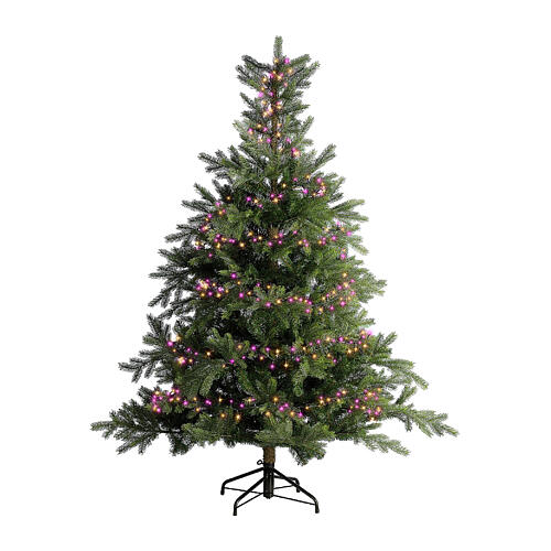 Catena 16 m compact twinkle 750 LED bianco caldo rosa 8 giochi luce alberi Natale 180-210 cm int est 6
