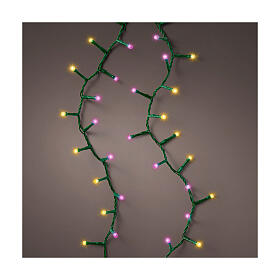 Luzes de Natal compact twinkle 16 m 750 luzes LED branco quente e cor-de-rosa 8 jogos para árvore de 180-210 cm int/ext