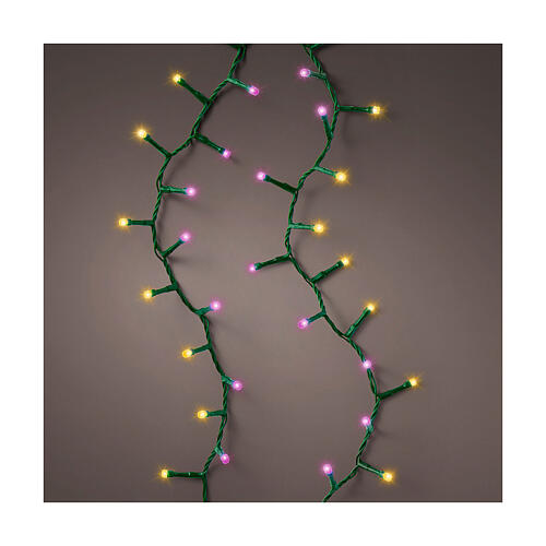 Luzes de Natal compact twinkle 16 m 750 luzes LED branco quente e cor-de-rosa 8 jogos para árvore de 180-210 cm int/ext 1