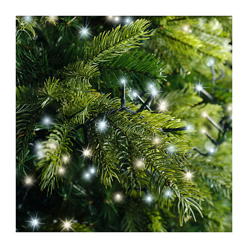 Catena luminosa 750 led twinkle bianco 16 m alberi Natale 180-210 cm int est 8 giochi luce 3