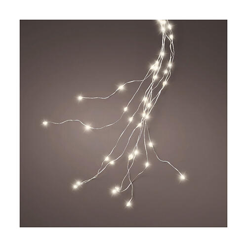 Luces navideñas cascada 672 microled flashing blanco cálido hilo int ext árbol Navidad 210 cm 1