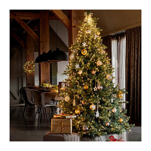 Luces navideñas cascada 672 microled flashing blanco cálido hilo int ext árbol Navidad 210 cm 4