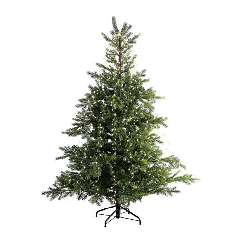 Luci natalizie a cascata 672 microled flashing bianco caldo filo nudo int est albero Natale 210 cm 6