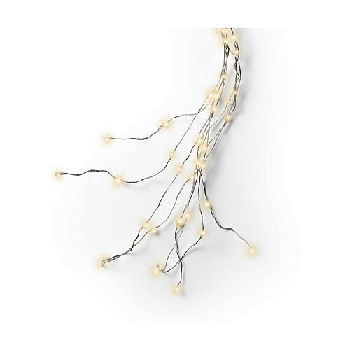 Cascata luminosa 672 micro LED branco quente intermitentes fio prateado para árvore de Natal de 210 cm int/ext 2