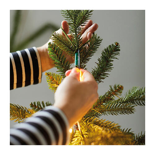 Cascata luminosa 672 micro LED branco quente intermitentes fio prateado para árvore de Natal de 210 cm int/ext 7
