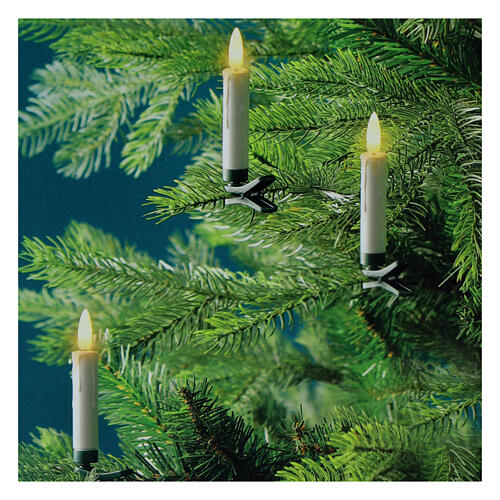 Set 10 bougies LED blanc chaud à piles avec télécommande pour sapin de Noël int 3