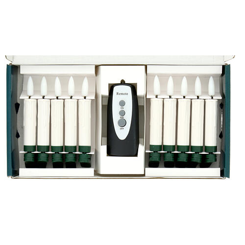 Set 10 candele LED bianco caldo a batterie controllo remoto albero Natale int 7