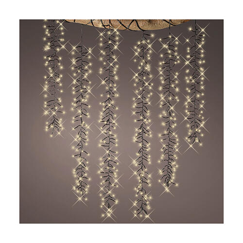 Kaskada świateł świątecznych Cluster Twinkle, 480 LED, ciepła biel, 8 trybów, 6 łańcuchów, 2 m 1