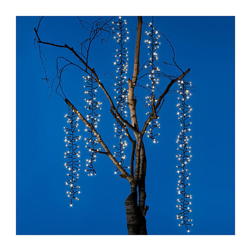 Kaskada świateł świątecznych Cluster Twinkle, 480 LED, ciepła biel, 8 trybów, 6 łańcuchów, 2 m 5