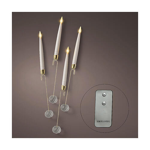 Set 10 candele decorative 10 LED effetto fiamma da interno controllo remoto a batteria 2