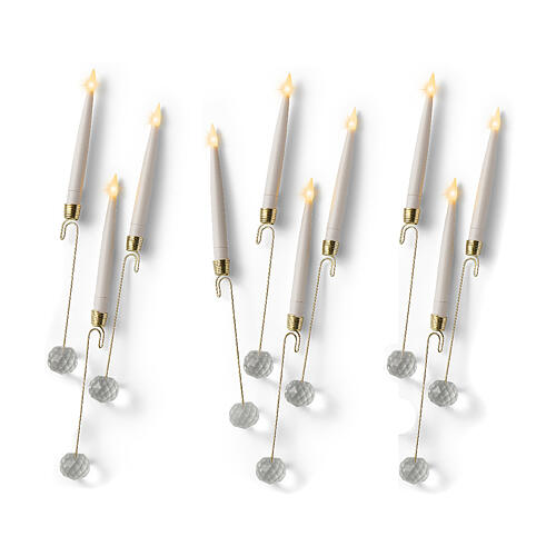 Zestaw 10 świec dekoracyjnych LED z efektem płomienia - do wnętrz, zdalne sterowanie, zasilanie bateryjne 1