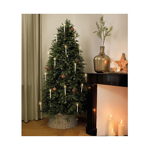Conjunto 10 velas LED efeito chama de pilhas branco quente para árvore de Natal int com controle remoto e enfeite 3