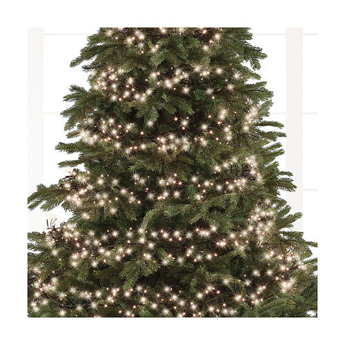 Catena luminosa natalizia 19 m cluster twinkle 2040 LED bianco caldo 8 effetti luminosi timer int est 6