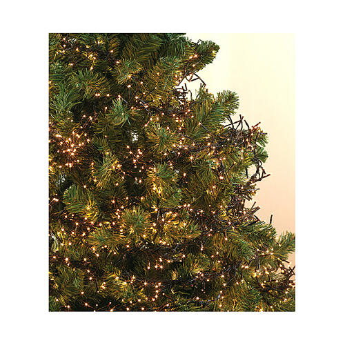 Catena luminosa natalizia 19 m cluster twinkle 2040 LED bianco caldo 8 effetti luminosi timer int est 7