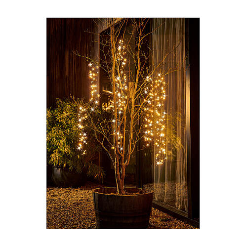 Baum-Kaskadenbeleuchtung mit Blink-Effekt, Kaskade, 1080 LEDs, warmweiß/klassisch warm, 18 LED-Stränge, 8 Lichtfunktionen, für den Innen- und Außenbereich, 2m breit 3