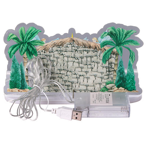Crystal Tales Nativity Scene with 21 LED lights, battery or USB cable, indoor, 15x20x10 cm 4