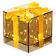Paquet cadeau verre 20 gouttes LED blanc chaud 12x12x12 cm pour intérieur doré jaune s2
