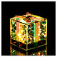 Pacco regalo crystal design vetro opalescente 12x12x12 cm 20 LED colorati luce fissa int s3