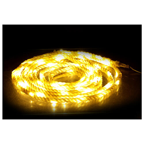 Corda bianca luminosa nylon 60 LED bianco caldo timer giochi di luce 5 m timer  3