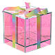 Caja regalo 25 led vidrio opalescente con pilas 15x15x15 cm crystal design interior  s4