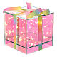 Caixa de presente vidro opalescente Crystal design 25 LEDs branco quente 15x15x15 cm para interior s2