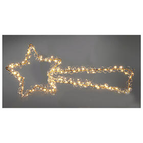 Estrella cometa 30x70 cm blanco cálido full flash 100 gotas de LED int ext