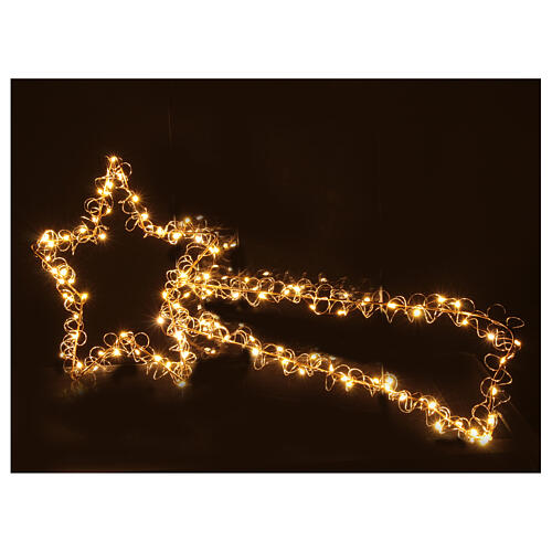 Estrella cometa 30x70 cm blanco cálido full flash 100 gotas de LED int ext 3