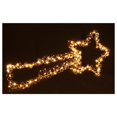 Estrella cometa 30x70 cm blanco cálido full flash 100 gotas de LED int ext 4