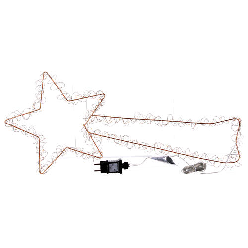 Estrella cometa 30x70 cm blanco cálido full flash 100 gotas de LED int ext 5