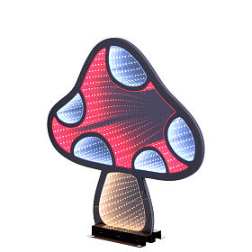 Christmas LED mushroom, red and white, 204 multicolour lights with Infinity Light effect, 18x18 in, indoor/outdoor