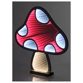 Cogumelo luminoso de Natal branco e vermelho 204 LEDs multicolores Infinity Light 45x45 cm interior/exterior