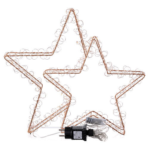 Double Christmas star with 135 LED lights, warm white, full flash, 16x18 in, indoor/outdoor 6
