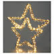 Doble estrella luminosa navideña 135 led blanco cálido full flash 40x45 cm int ext s1