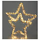 Doppia stella luminosa natalizia 135 led bianco caldo full flash 40x45 cm int est s1