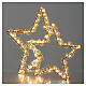 Doppia stella luminosa natalizia 135 led bianco caldo full flash 40x45 cm int est s3