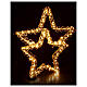 Doppia stella luminosa natalizia 135 led bianco caldo full flash 40x45 cm int est s5