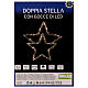 Doppia stella luminosa natalizia 135 led bianco caldo full flash 40x45 cm int est s7