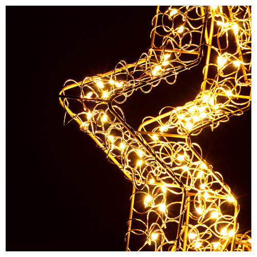 Podwójna gwiazda bożonarodzeniowa - 135 led biały ciepły pełny błysk, 40x45 cm, do wnętrz i na zewnatrz 4