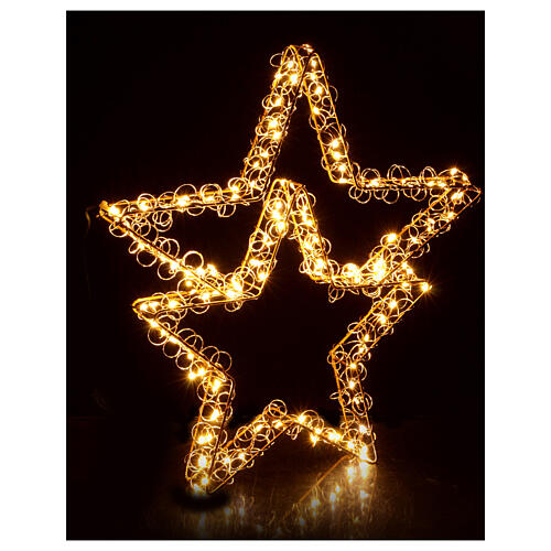 Double Christmas light star 135 warm white LEDs full flash 40x45 cm internal ext 5