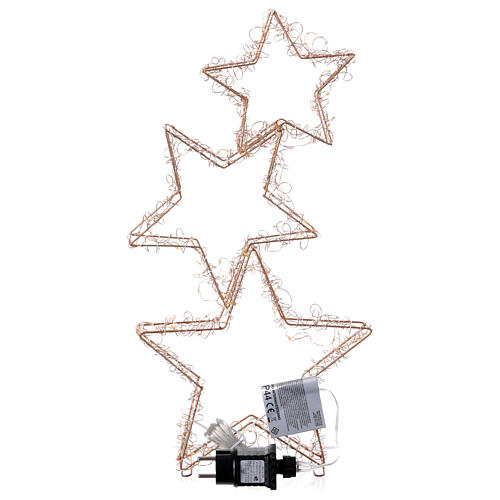 Triple Christmas star with 126 LED lights, warm white, full flash, 20x14 in, indoor/outdoor 6