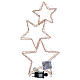Triple Christmas star with 126 LED lights, warm white, full flash, 20x14 in, indoor/outdoor s6